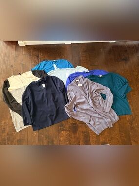 7 items, some NWT Ann Taylor Mixed Blue, Teal, Navy and Gray Sweater Lot FALL